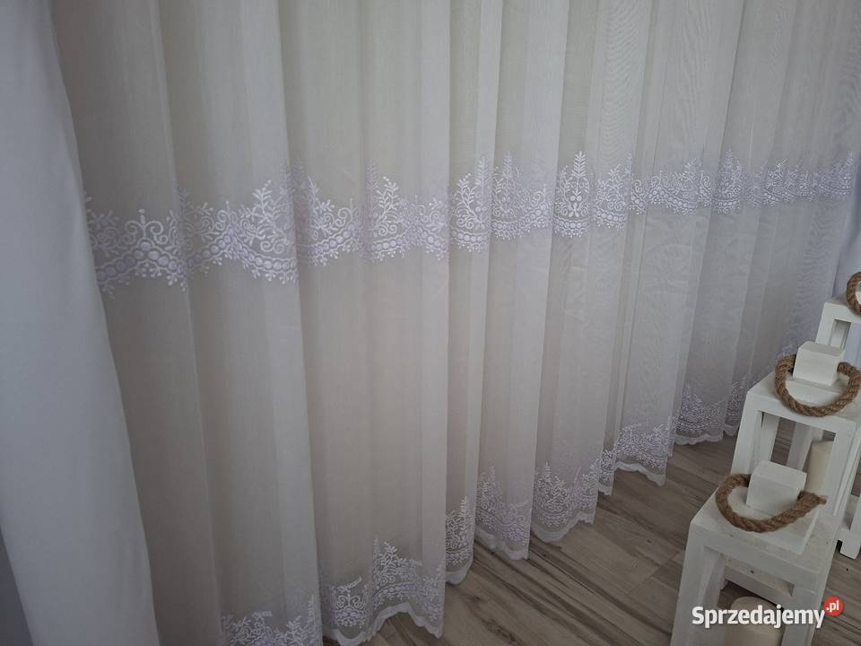 Firanka Długa haftowana na bambusie Szycie Zawiercie