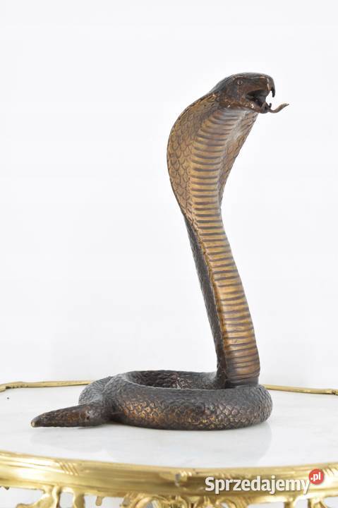 Groźna Kobra Wąż Grzechotnik Cobra Figura Rzeźba Antyki Kraków
