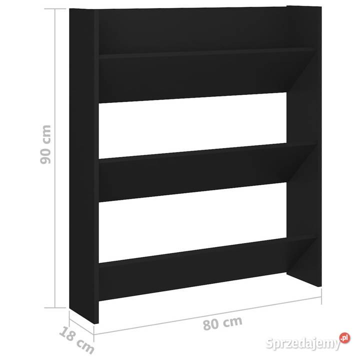 Szafka ścienna na buty czarna 80x18x90 WM806779 Warszawa