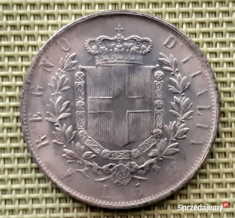 Moneta Kopia 5 LIRÓW 1873 VITTORIO EMANUEL II 18 Pruszków