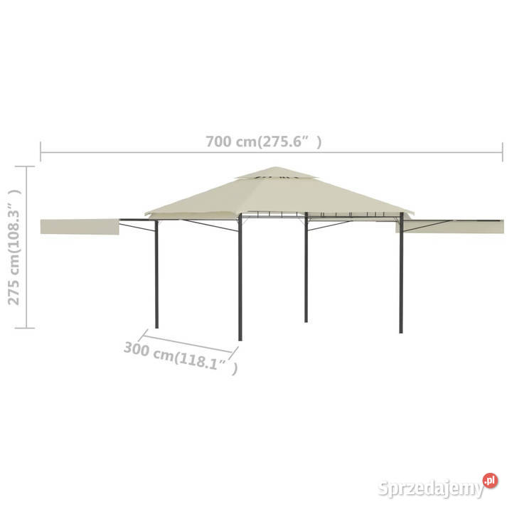 Altana podwójne rozkładane zadaszenia 3x3x275 m Warszawa