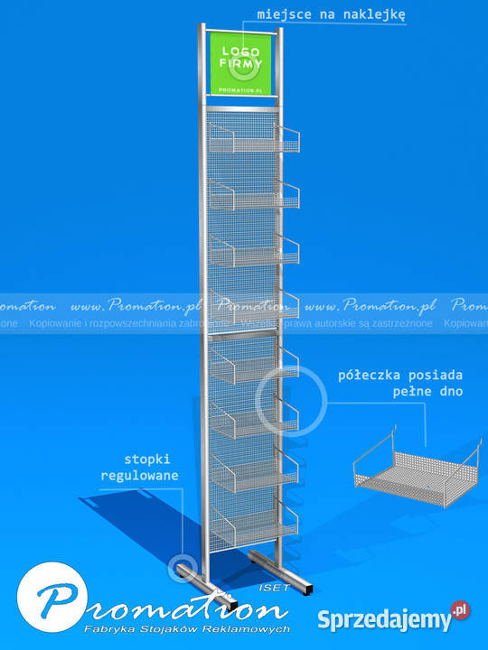 Stojak ekspozycyjny z półeczkami ekspozytor Poznań