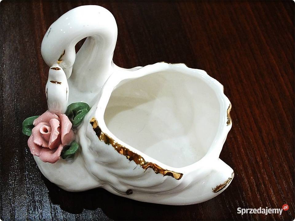 Figurka Porcelanowa Dwa Białe Łabędzie matka z Żary
