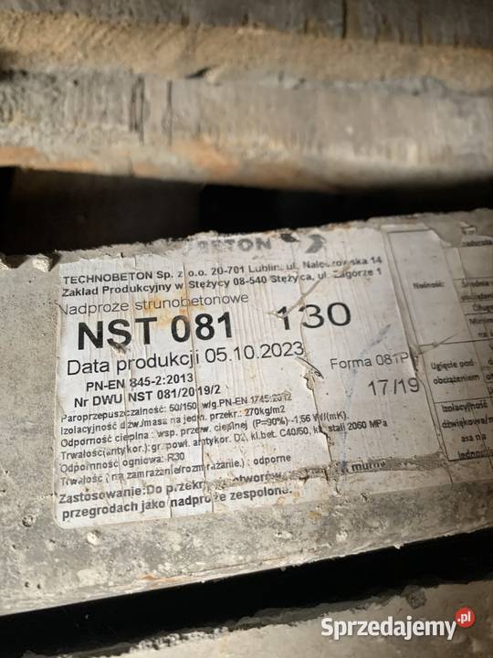 Nadproża nowe 230130 Lublin