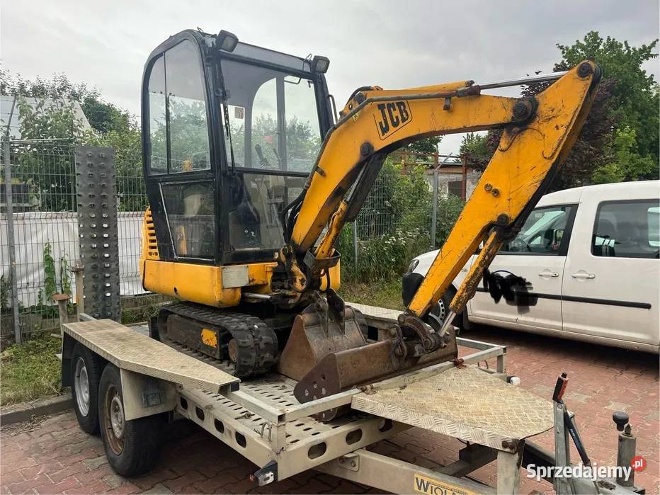 Koparka JCB 8015 z przyczepką Wiola W2 Dziedzice