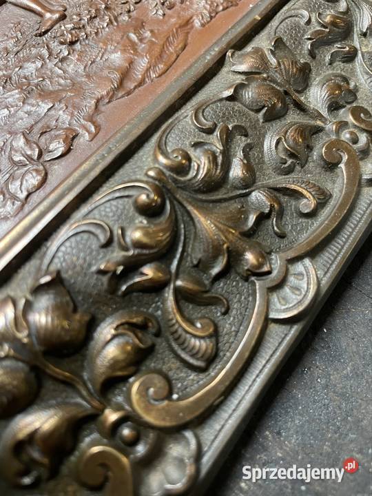 Miedziana stara płaskorzeźba relief Rzeszów