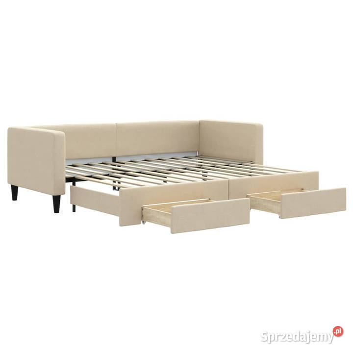 Sofa rozsuwana z szufladami kremowa tkanina Warszawa sprzedam