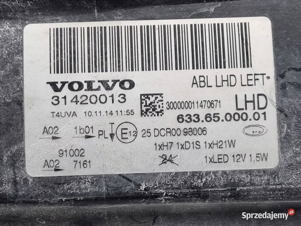 LAMPA LEWA Volvo S80 II V70 III PRZEDNIA lewy Rudka