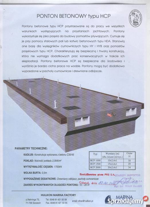Sprzedam pontony wysokoobciążalne Pozostałe Szczecin