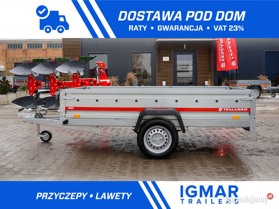 Przyczepka samochodowa TEMARED PRO 2612R 544kg Burtowe i plandeki Białystok