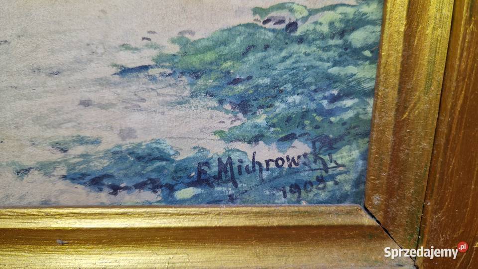 obraz XIXw malarstwo dawne EMichrowski dobra Aleksandrów Łódzki