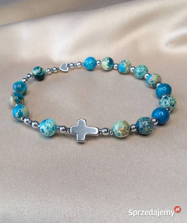 Bransoletka różaniec kamienie jaspis cesarski Bransoletki śląskie Katowice