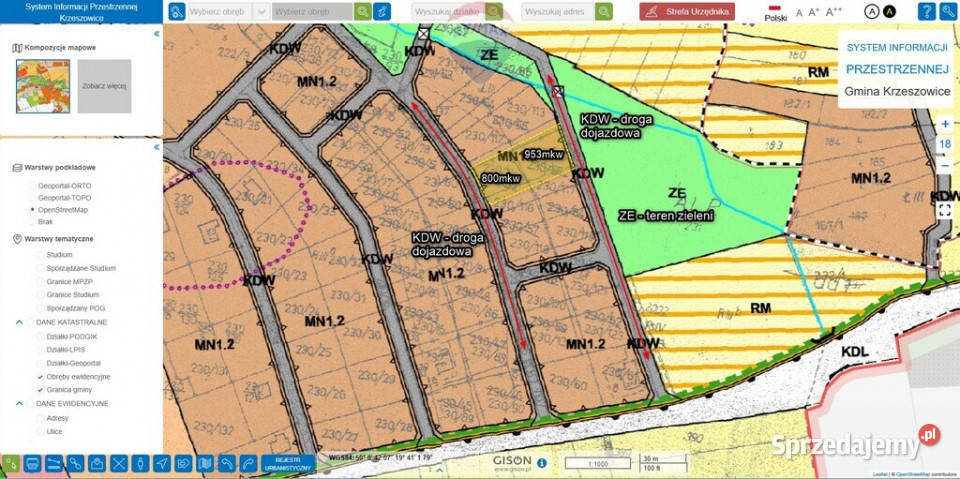 Budowlana działka w Siedlcu Krzeszowice 953mkw sprzedam