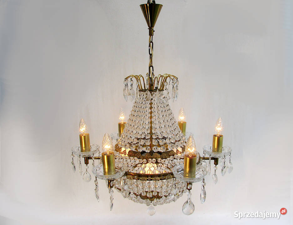 Żyrandol Pałacowy Kryształki Glamour Szczecinek sprzedam