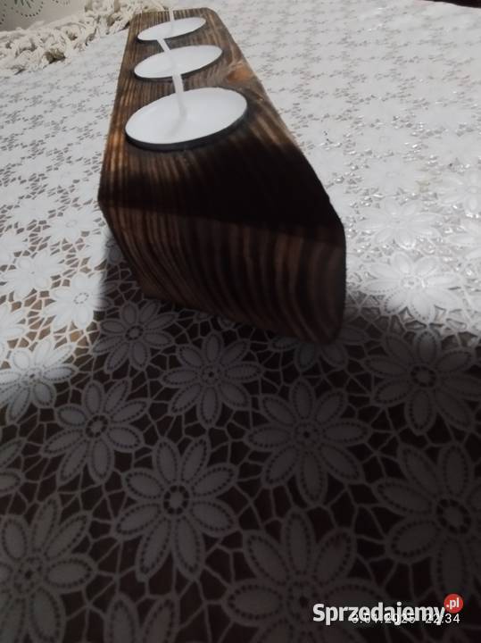 Świecznik drewniany Świeczniki