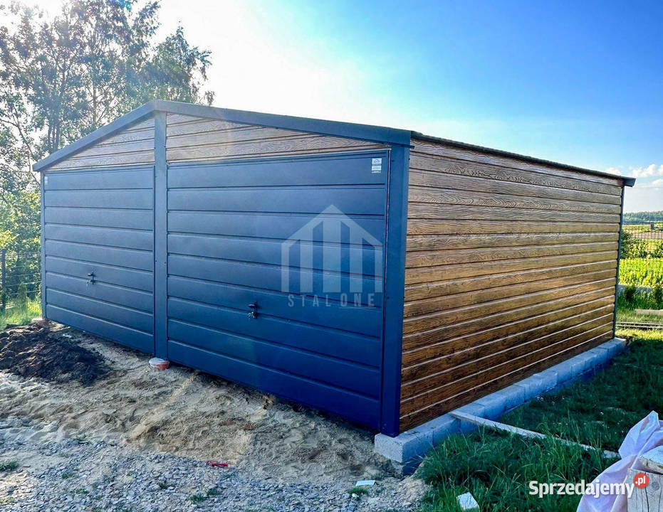 Garaż blaszany 6x5m 2x brama uchylna okno Siedlce