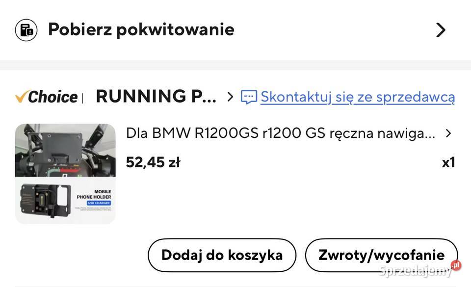 UCHWYT na telefon do motocykla BMW podkarpackie Rzeszów sprzedam