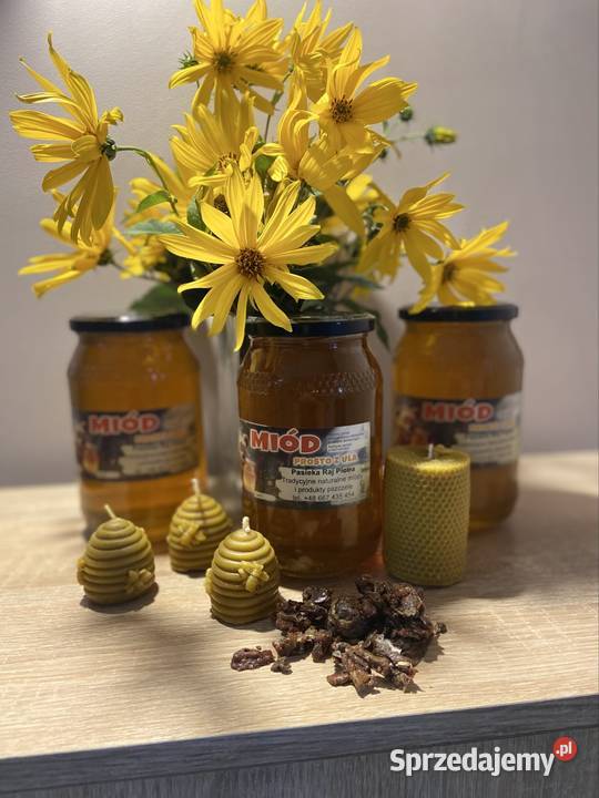 Naturalny miód świece z wosku pszczelego i Miody i produkty pszczele Kamień