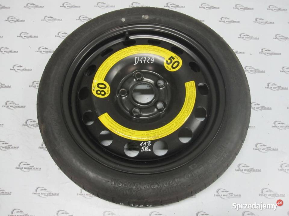 VW GOLF AUDI SEAT ALTEA koło dojazdowe 1257016