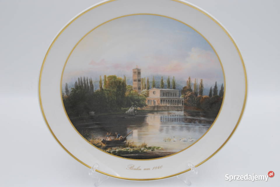 Trzy talerze dekoracyjne KPM Berlin porcelana wielkopolskie Poznań