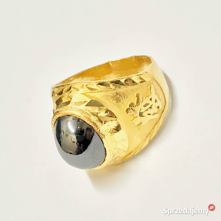 Złoty SYGNET 22K pierścień męski Chiński Warszawa