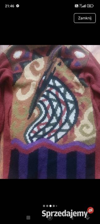 Piękny wełniany sweterplaszczyk Zamość
