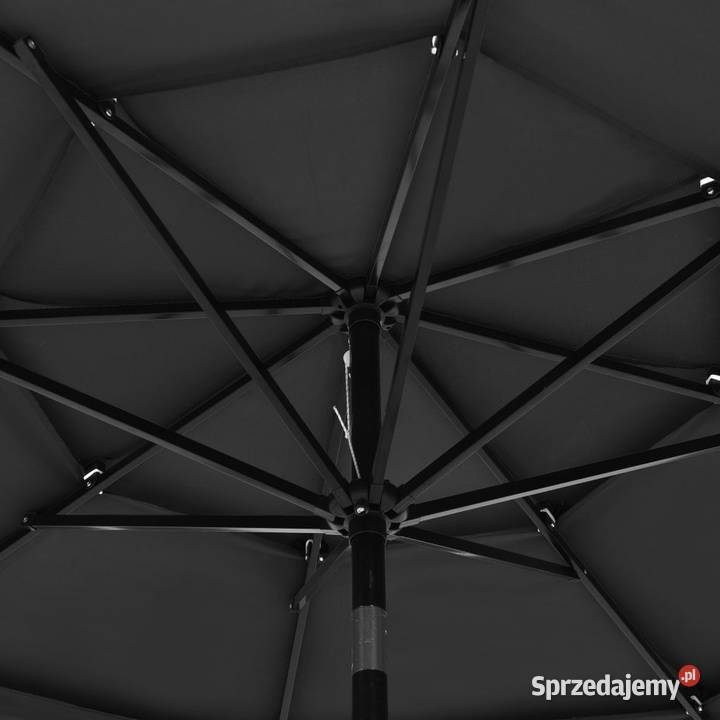 3poziomowy parasol na aluminiowym słupku