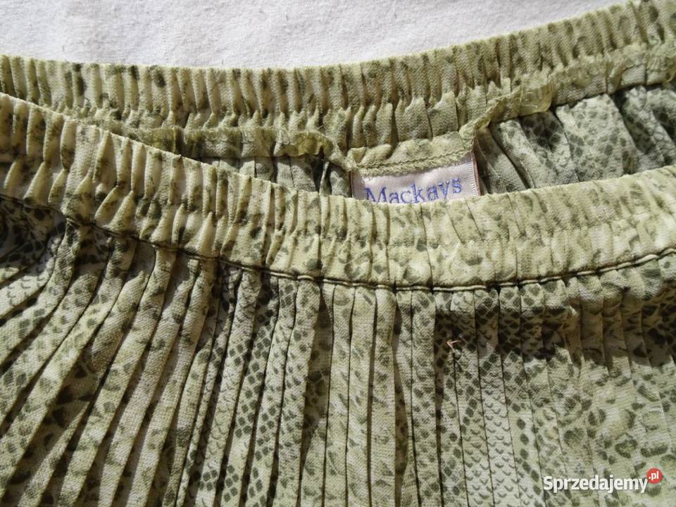 Spódnica plisowana wężowa khaki długa 42 44 małopolskie Nowy Sącz
