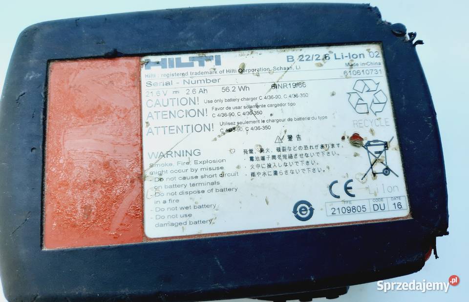 Akumulator Hilti 22V 26Ah B22 sprawny oryginalny Dom i Ogród Szczerbice