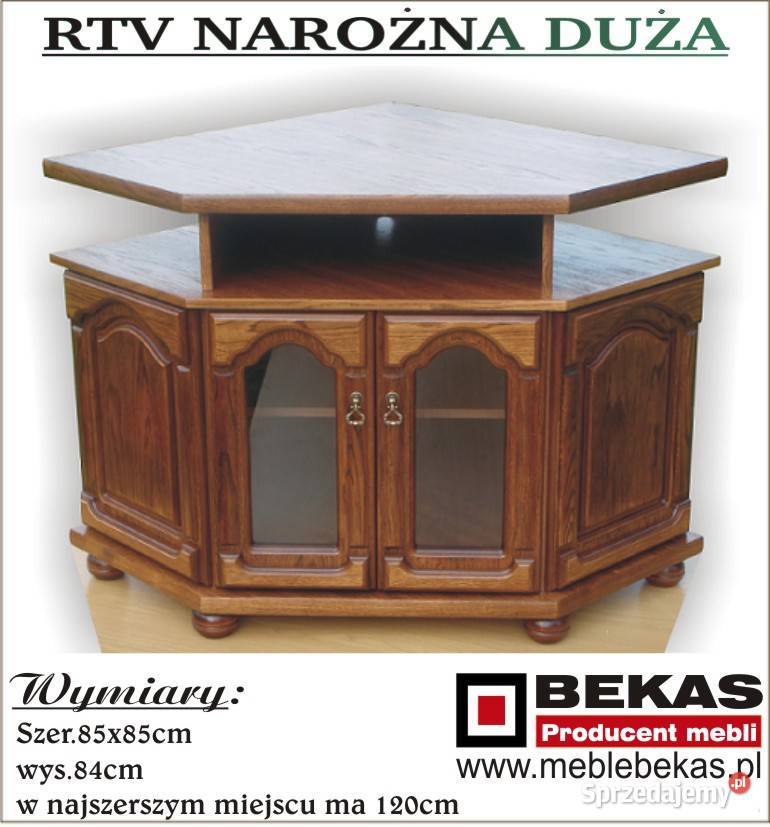 Ładna komoda RTV 121 z szufladą Dąb naturalny 82cm Tłuszcz