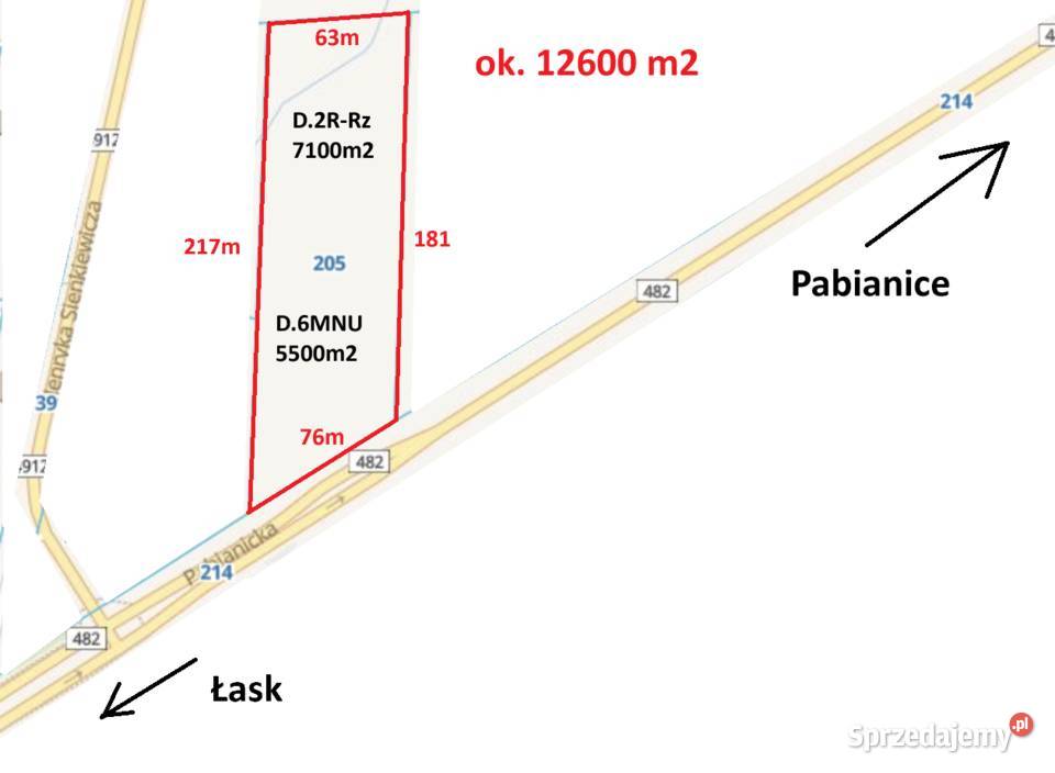 Dobroń centrum działka budowlana 12 600m2 Sprzedaż