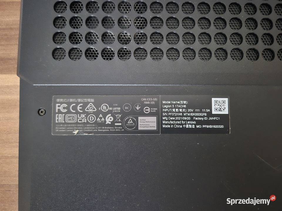 Lenovo Legion 5 17 Ryzen 7 5800H 32GB GTX1650