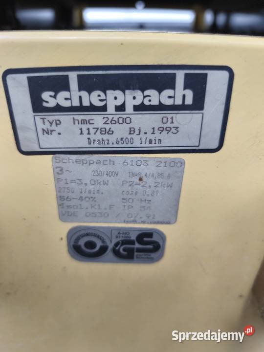 Heblarka grubościówka scheppach hmc 2600 sprzedam