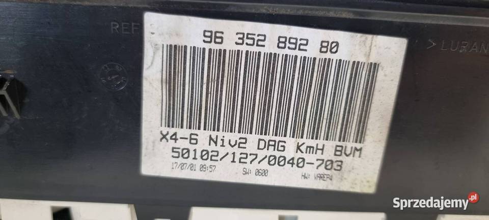 LICZNIK ZEGAR CITROEN C5 9635289280 Lipno