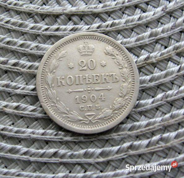 Rosja 20 Kopiejek 1904r SREBRO Kalisz sprzedam