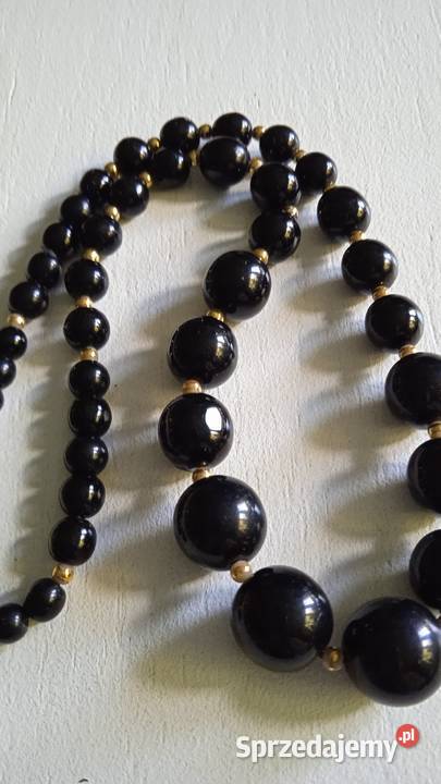 CZARNE KORALE CZARNY SZLIFOWANY KAMIEŃ GRANITU wielkopolskie Piła