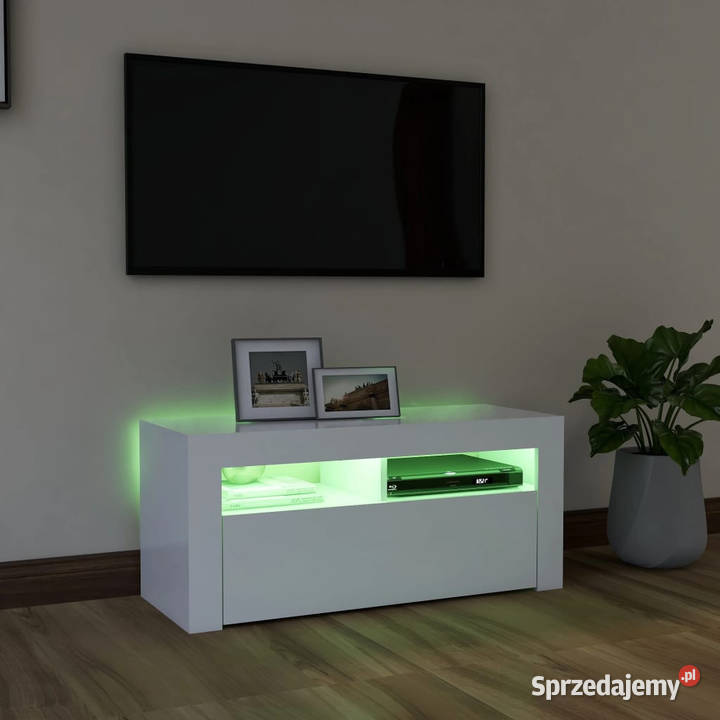 Szafka pod TV z oświetleniem LED biała 90x35x40 Warszawa sprzedam
