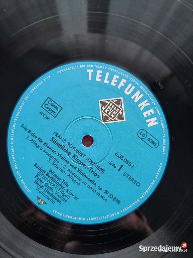 Album winylowy Franz Schubert Tria Fortepianowe Wronki