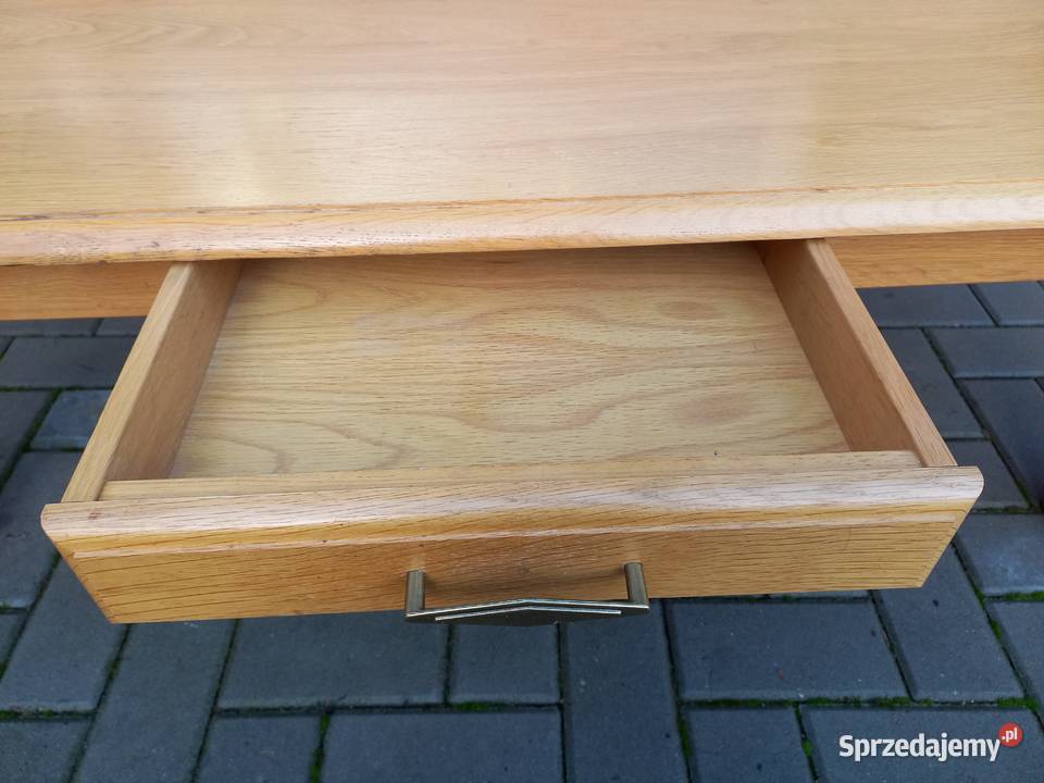 Stolik kawowy drewniany z szufladą Ława Twarde 128.5cm Gawroniec