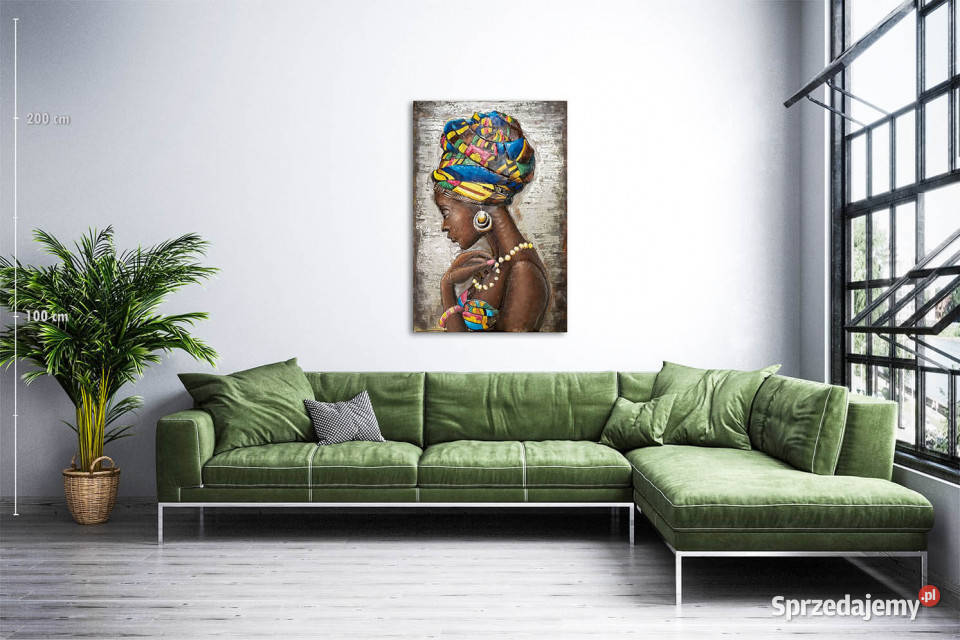 Obraz metalowy 3D LOFT LADY AFRYKA 80x120 Chmielnik