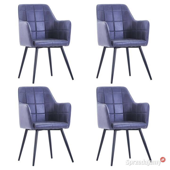 vidaXL Krzesła stołowe, 4 szt., szare, sztuczna (3054654)
