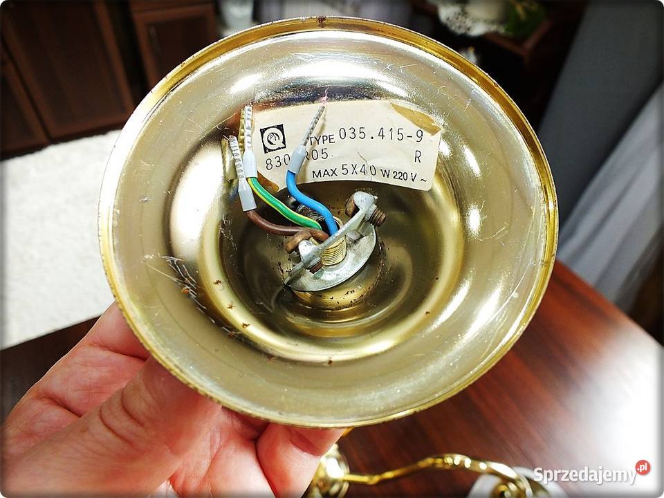 Złoty Żyrandol do salonu Piękna Lampa wisząca Żary