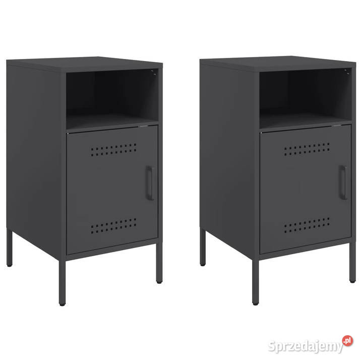 Szafki nocne 2 czarne 36x39x68 stal WM843067 mazowieckie
