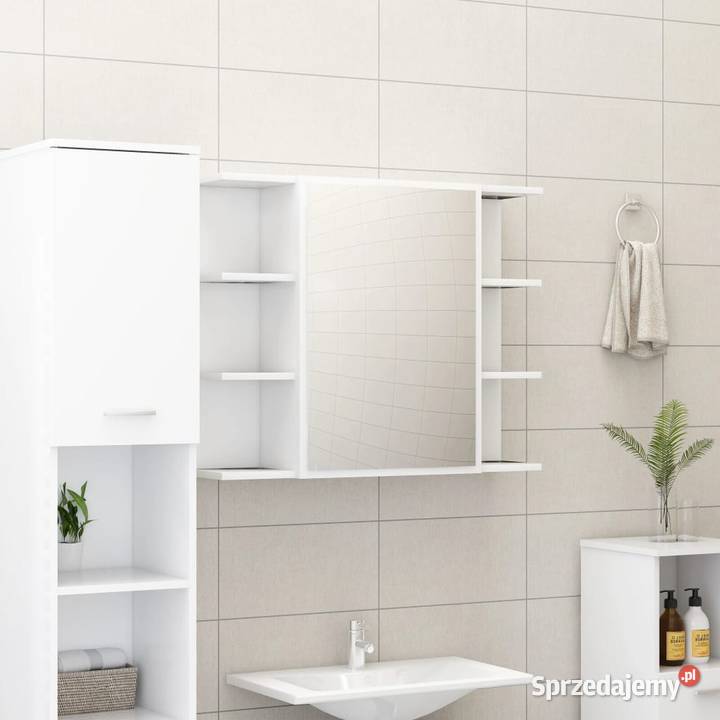 vidaXL Szafka łazienkowa z lustrem biała 80 x Warszawa