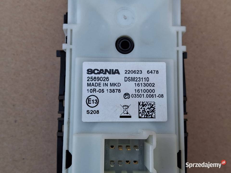 SCANIA R S PANEL STEROWANIA SZYB LUSTEREK LEWY Bieleń