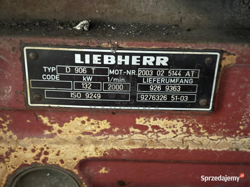 Liebherr D906T D 904 T Silnik Kompletny Słupek Jastrzębniki