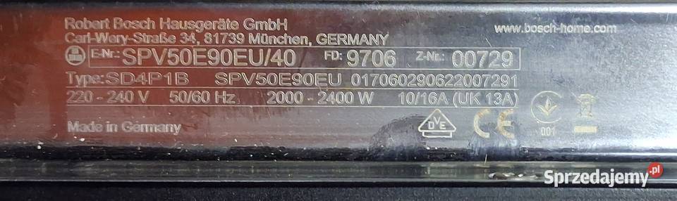 Zmywarka Bosch do zabudowy śląskie Gliwice