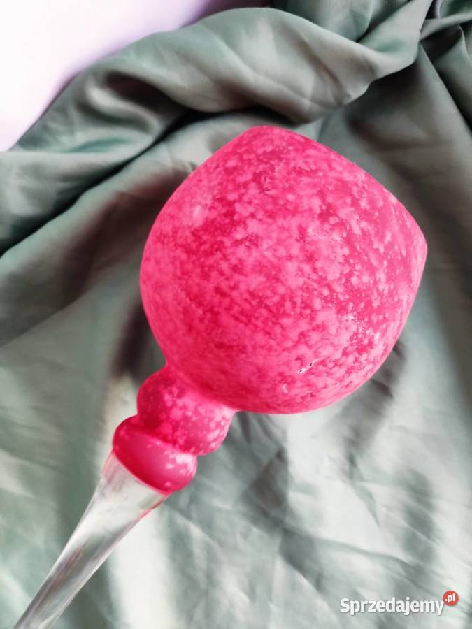 Kielich szklany czerwony lampion h40 Głuchołazy sprzedam