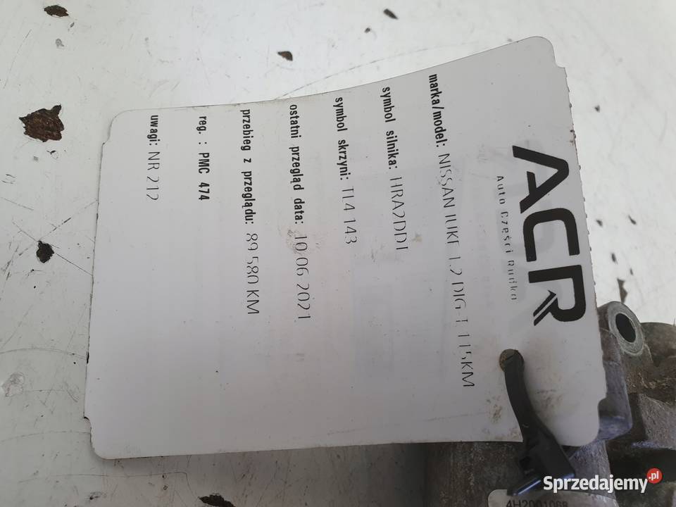 PRZEPUSTNICA Nissan Juke I F15 lift 12 DiGT Chełm