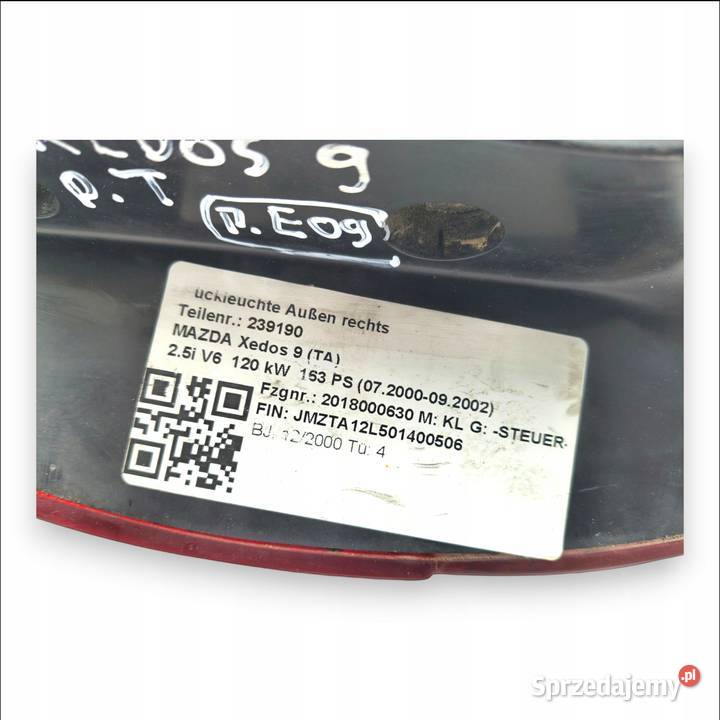 LAMPA PRAWA Mazda Xedos 19932003 tylna tylnia